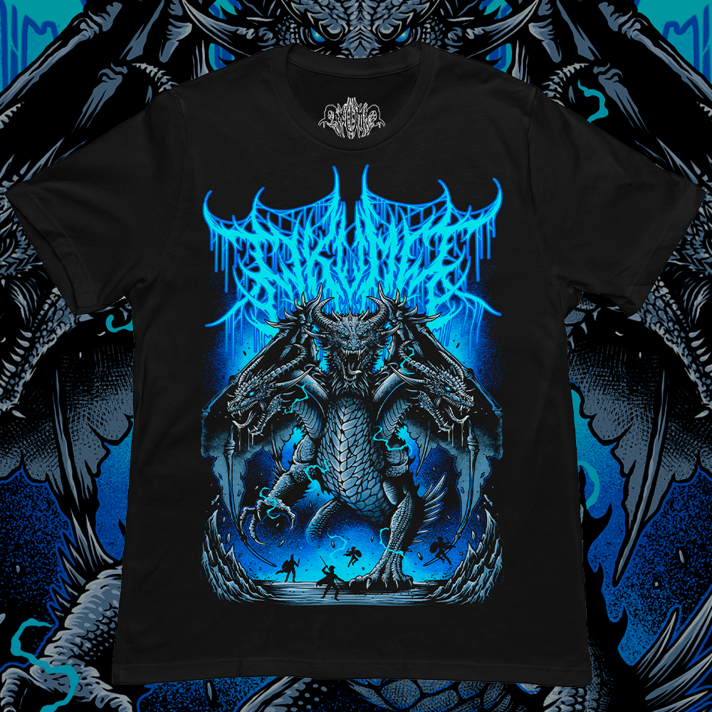 Polera Manga Corta - Blue Inferno - Dragon Blanco de Ojos Azules