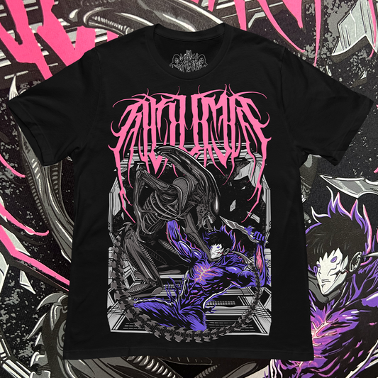 Polera Manga Corta - Void Hunter - Alien Vs Jinwoo